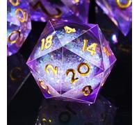 SIQUK 7 Pièces Dés Polyédriques Dés Liquid Core D4 D6 D8 D10 D12 D20 D% Jeu de Dés Polyédriques pour DND RPG MTG, Violet