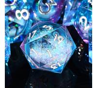 SIQUK 7 Pièces Dés Polyédriques Dés Liquid Core D4 D6 D8 D10 D12 D20 D% Jeu de Dés Polyédriques pour DND RPG MTG, Bleu & Violet