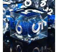 SIQUK 7 Pièces Dés Polyédriques Dés Liquid Core D4 D6 D8 D10 D12 D20 D% Jeu de des pour DND RPG MTG, Noir & Bleu, Argent