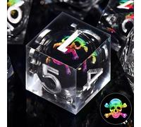 SIQUK 7 Pièces Jeu de Dés DND Dés Polyédriques Résine Dés Liquid Core Dés D4 D6 D8 D10 D12 D20 D% pour Donjons et Dragons MTG RPG