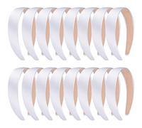 SIQUK Lot de 16 bandeaux blancs en satin de 2,5 cm pour femme