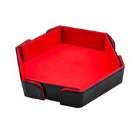 SIQUK Magnétique Piste de Dés Hexagonal Plateau à Dés Pliable Dice Tray pour DND RPG Jeux de Table, Rouge