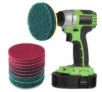 SIQUK Pièces Tampons à récurer 4 Pouces pour Brosses de Nettoyage 3 Types de Tampons de Polissage Abrasifs et 1 Accessoire de Crochet pour Nettoyage de Maison