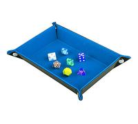 SIQUK Plateau dés à Double Face, Rectangle Pliant en Cuir PU et Porte-dés en Velours Bleu Ciel pour donjons et Dragons DG Dice Ding et Autres Jeux de Table