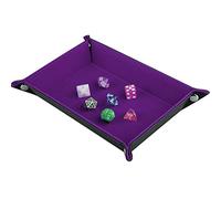 SIQUK Plateau dés à Double Face, Rectangle Pliant en Cuir PU et Porte-dés en Velours Violet foncé pour donjons et Dragons DG Dice Ding et Autres Jeux de Table