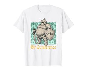 Sir Cumference Funny Medieval Fair Math Pun Geometry Knight T-Shirt Graphique avec Valeur, Homme, Blanc, M
