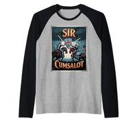 Sir Cumsalot Humour Chevalier Croisé Médiéval Fantasy Gag Manche Raglan