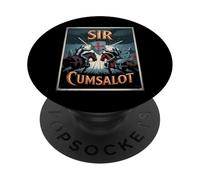 Sir Cumsalot Humour Chevalier Croisé Médiéval Fantasy Gag PopSockets PopGrip Adhésif