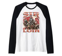 Sir Loin Funny Offensive Knight Pun Meme Bootleg Graphic Manche Raglan