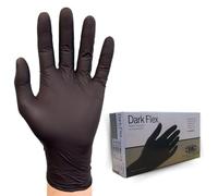 Sir Safety System Gant jetable NITRILE/VINYLE DARK FLEX (conf.100 pcs), S Gants nitrile et vinyle noir, Gants jetables, Gants de travail M, sans latex et sans poussière, élastiques. 100 pièces/boîte.