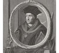 Sir Thomas More alias Saint Thomas More 1477 - 1535. Humaniste homme d'État et chancelier d'Angleterre. Après une impression de Pieter van Gunst d'après la peinture de Adriaen van der Werff. Poster