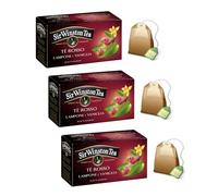 Sir Winston Tea® | Thé Rouge Framboise Vanille | Thé Pu Erh Saveurs Vanille et Framboise - 3 x 20 Sachets (90 Gr) | Pu Erh Doux Fruité