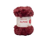 Sirdar Alpine Pelote de Laine Imitation Fourrure Rouge Sang de bœuf (405) 50 g, Polyester, Set Pièces