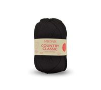Sirdar Country Classic DK Tricot Double, Noir (873), 50 g, Laine, Acrylique, Set de 125 Pièces