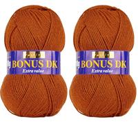 Sirdar Hayfield Bonus DK Pelote de laine à tricoter double Noisette (567) 100 g (Lot de 2)