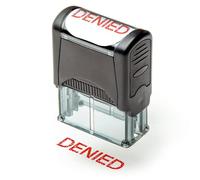 SIRDAS Tampon auto-encreur en caoutchouc, encre rouge rechargeable préinstallée - Refusé - 35 x 8 mm