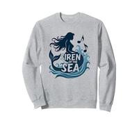 Siren of The Sea : Enchanting Mermaid Melody Sweatshirt, Unisexe pour Adultes, Gris Chiné, XXL