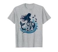 Siren of The Sea : Enchanting Mermaid Melody T-Shirt, Homme, Gris Chiné, S