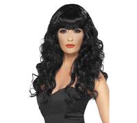 Siren Perruque Femmes Long Bouclé Halloween Déguisement Adulte à Franges