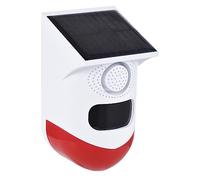 Sirène à mouvement solaire 120 dB avec LED stroboscopique étanche IP65 distance de détection réglable rechargeable pour maison ferme grange villa