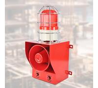 Sirene Alarme Industrielle LED avec Métallique Anti-Collision, Feux D'Avertissement Étanches 130 DB, for Ports, Quais, Usines, écoles et Habitations