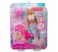 Barbie Poupée Sirène Scintillante à Bulles JLW56 – Cheveux blonds à mèches colorées, fait des bulles