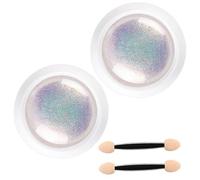 Sirène chromé de poudre à ongles, 2pcs 0, 3 g de poudre chromée à ongles, kit avec bâton éponge, perle bricolage pour la décoration artistique polonaise en gel