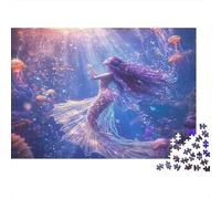 Sirène Créatures sous Marines Puzzle 1000 Pièces Papier pour Adultes Jeu en Famille Loisirs Décoration Cadeau Fête 70x50cm/1000pcs