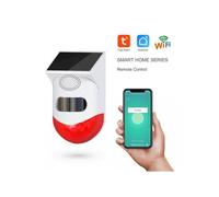 Sirène d'alarme connectée solaire Wi-Fi, détecteur de mouvement PIR, IP65, compatible Tuya Smart
