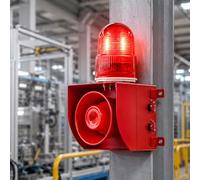 Sirène d'alarme Industrielle avec feu stroboscopique DC12V-01TX