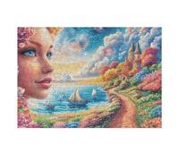 Sirène de fée océanique Puzzle 300 Pièces pour Adultes Challenge Difficile Educa Qualité Supérieure Relaxation Art Famille Décoration Murale 300 PCS