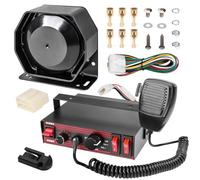 Sirène de police pour voiture 8 tons d'avertissement d'urgence Système de sonorisation avec microphone portatif 12 V 200 W pour ambulance, camion de pompiers, sirène d'ingénierie pour véhicule