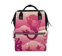 Sirène De Poulpe Rouge Sac à Langer Sac à Dos Grande Capacité Multifonction Sac à Couches pour Voyage Maman Femme Papa