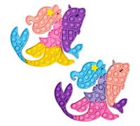 Sirène Et La Grenouille Prince Push Bubble Arc-En-Ciel, Jouet Sensoriel Anti-Stress, Anti-Autisme, Cadeaux