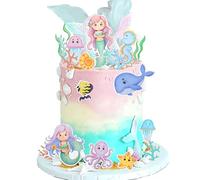 sirène gâteau topper décoration gâteau thème océan de gâteau baleine océan cupcake décorations de dâteaux d'anniversaire