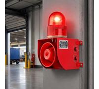 Sirène Industrielle sans Fil 01TYavec feu stroboscopique et télécommande DC24V-01TK