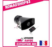 Sirène klaxon 12 V 100 W 7 sons avec télécommande noire ePathChina
