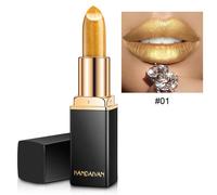 Sirène Maggie Rouge À Lèvres 9 Couleurs Longue Durée Brillant Métallique Rouge À Lèvres Perles Changeantes Chaud Plaqué Or Femmes Lèvres Cosmétiques.01.3.6g