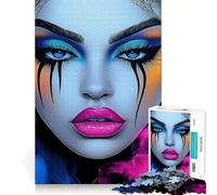 Sirène Néon︰ Déesse Glamour Puzzle 1000 Pièces pour Adolescents Jeu de Logique Amusant et Décontracté Découpe de Précision (38x52cm)