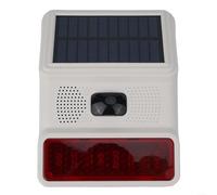 Sirène solaire d'extérieur sans fil avec lumière stroboscopique flash et fréquence de 433 MHz pour des alertes de sécurité visuelles et sonores efficaces (sans fil)