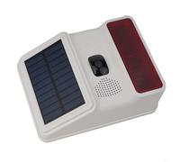 Sirène stroboscopique d'extérieur sans fil à énergie solaire 433 MHz étanche pour jardin, allée, clôture avec flash lumineux (sans fil)