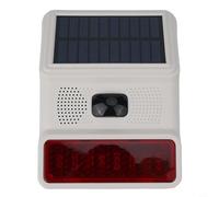 Sirène stroboscopique solaire sans fil pour extérieur, 433 MHz, compatible avec système d'alarme domestique, boîtier en ABS résistant aux intempéries, blanc/rouge (sans fil)