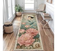 Sirène Tapis de Couloir Alphonse Mucha Tapis de Couloir Long 50 x 150 cm Passage Antidérapant Lavable en Machine D'entrée Chambre Salon Descente de Lit Poil Ras Rug B&311