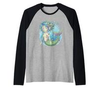 Sirène Zombie effrayante Mignonne Kawaii Pastel Gothique sorcière Manche Raglan
