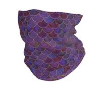 Sirènes Violettes Et Roses Écailles De Poisson Gaiter Douce Cache-Col Respirant Écharpe Tube pour Moto Sports Vélo 30X26Cm