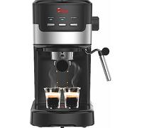 Sirge CREMAEXPRESSO+ Machine à café expresso et cappuccino avec 2 filtres, 1100 W, 15 bars [pompe fabriquée en Italie], réservoir d'eau amovible de 1,25 L • Bec vapeur pour cappuccino, noir