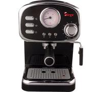 Sirge CREMILDA Machine à espresso traditionnelle, Machine porte-filtre, Infodisplay Thermomètre, Mousseur à lait, ITALY Pump 15 bar - 1000W - 3 filtres [Dosettes de café + Café moulu(1 tasse et 2 tass