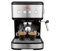 Sirge LUSSY Cafetière Machine à café Espresso, Cappuccino et boissons chaudes utilise du café en poudre et/ou des dosettes Puissance 1100 W. Pompe italienne de 15 bar avec 3 filtres fournis