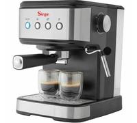 Sirge LUSSY Machine à expresso et cappuccino Gris - 3 filtres à café - 850 W avec fonction capuccino et PODS de papier [ese44] Pression 15 bar ITALY POMPE • Réservoir d'eau amovible 1,5 L
