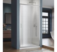 SIRHONA Cabine de douche Coulissante 110 x 185 cm Paroi de douche Transparent coulissante verre sécurit 5mm, Facile à nettoyer, blanc argenté